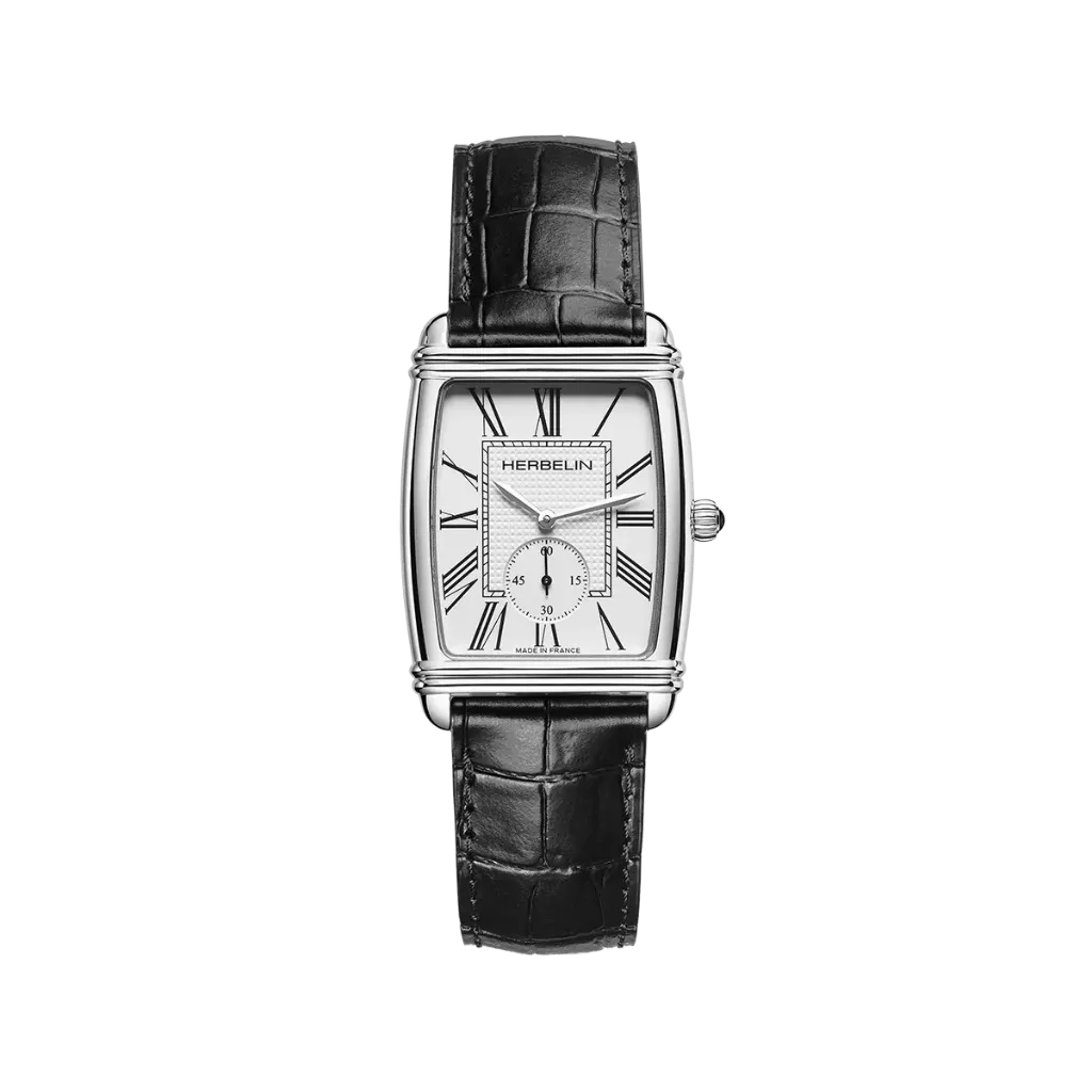 Montre Michel Herbelin Art Déco - Petite Seconde - Acier & Cuir 10638AP08