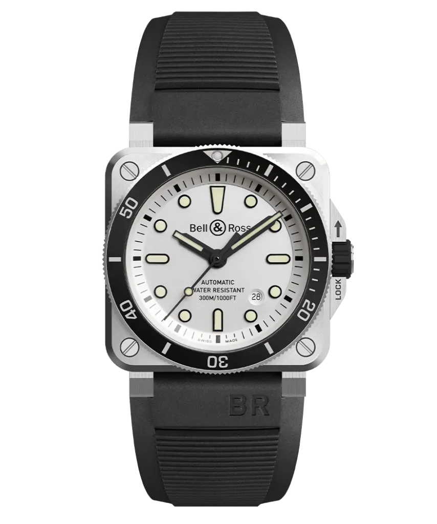 Montre Bell & Ross Br-03 Diver White BR0392-D-WH-ST/SRB