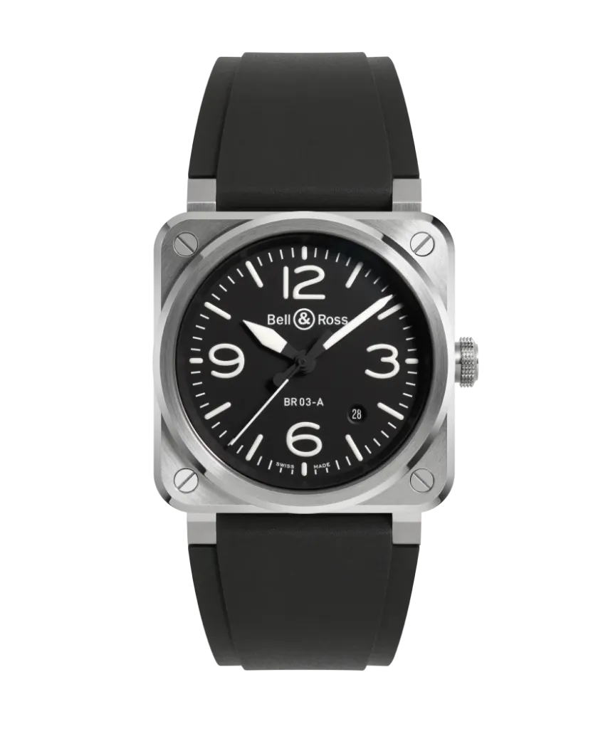 [BR03A-BL-ST/SRB] Montre Bell & Ross Br-03 Black Steel BR03A-BL-ST/SRB