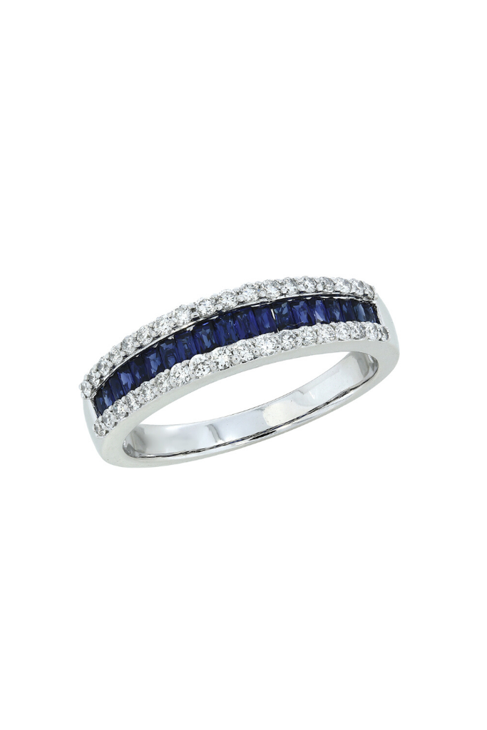 [R14168] Sélection Cosyns bague en or blanc diamants et Saphirs R14168