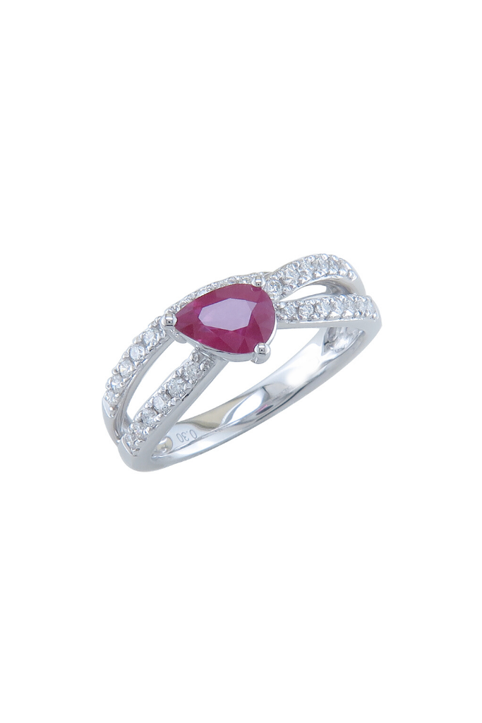 Sélection Cosyns bague en or blanc diamants et Rubis R30306/r