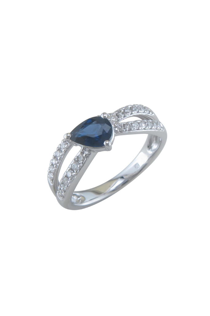 [R30306] Sélection Cosyns bague en or blanc diamants et Saphirs R30306
