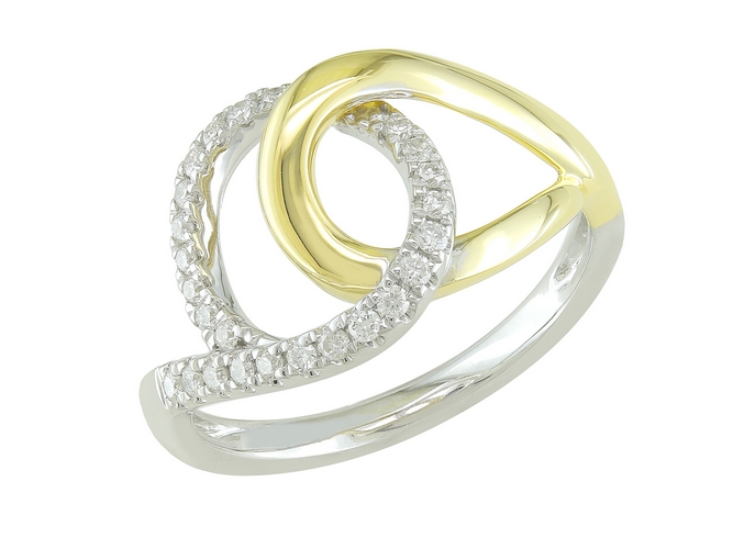 [BA-BI-200] Bague en or 18 carats et diamants – Or blanc et jaune BA-BI-200