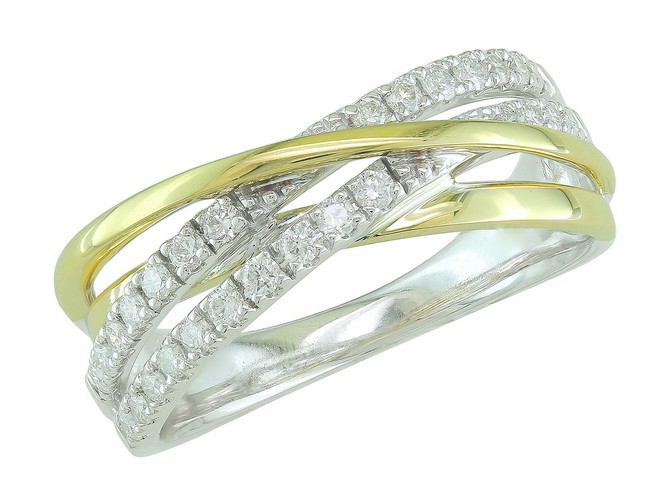 Bague en or 18 carats et diamants – Or blanc et jaune BA-BI-209