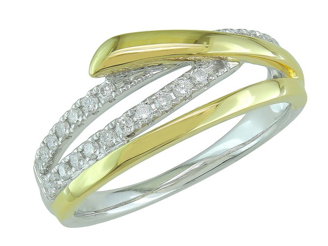 Bague en or 18 carats et diamants – Or blanc et jaune BA-BI-210