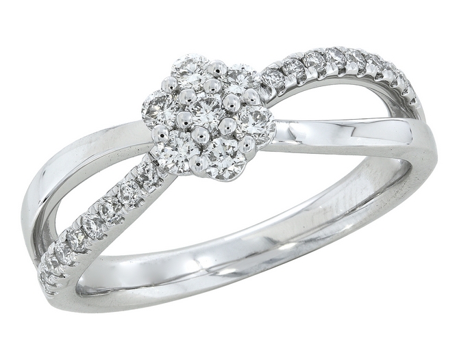 Bague en or blanc 18 carats et diamants BA-OB-069