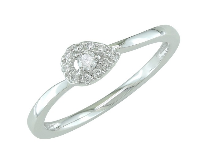 Bague en or blanc 18 carats et diamants BA-OB-073