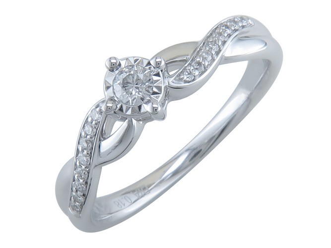 Bague en or blanc 18 carats et diamants BA-OB-076