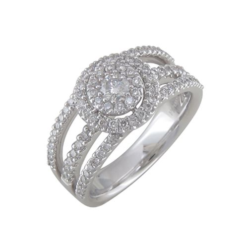 [BA-OB-101] Bague en or blanc de 18 carats et diamants BA-OB-101