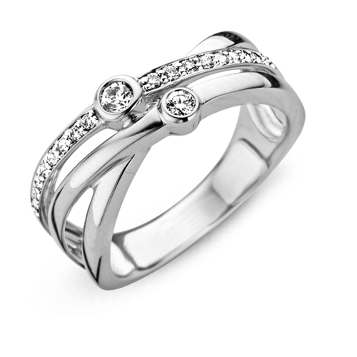 Bague en or blanc 18 carats et diamants BA-OB-198