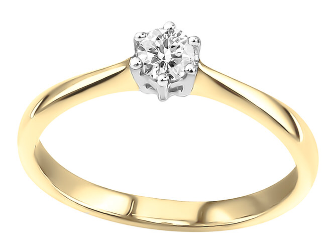 Bague en or jaune 18 carats et diamant BA-OB-209