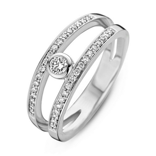 [BA-OB-261] Bague or blanc 18 carats et diamants BA-OB-261