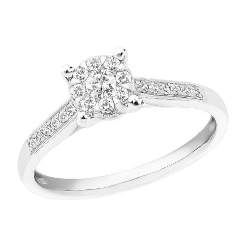 [BA-OB-358] bague or blanc 18 carats et diamants BA-OB-358