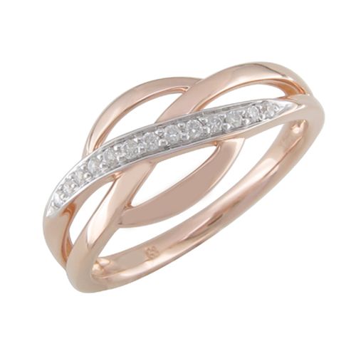Bague en or rose 18 carats et diamants BA-OB-436