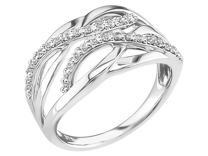 [BA-OB-487] Bague en or blanc 18 carats et diamants BA-OB-487