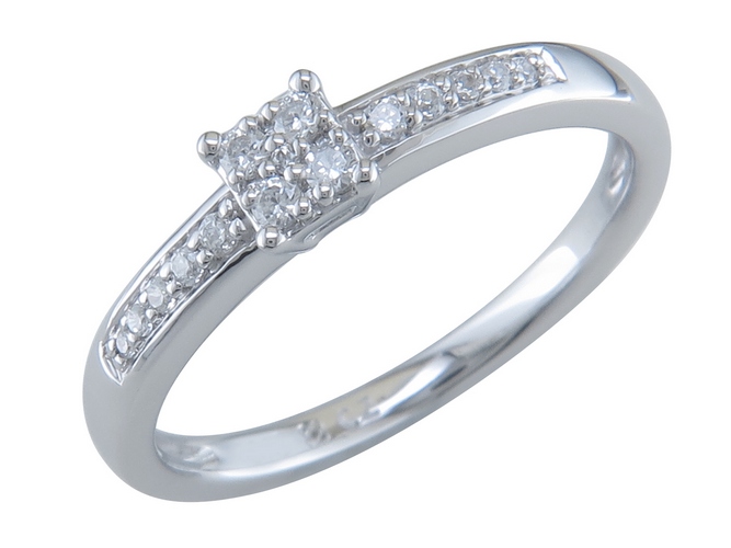 Bague en or blanc 18 carats et diamants BA-OB-490