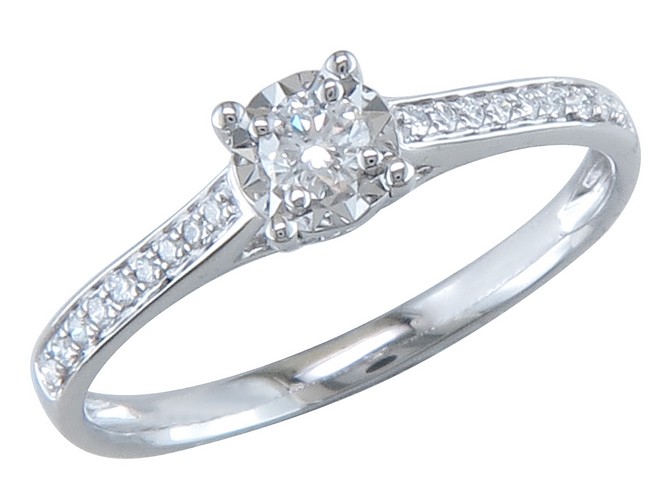 Bague en or blanc 18 carats et diamants BA-OB-546