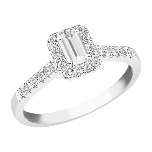 Bague en or blanc 18 carats et diamants BA-OB-574