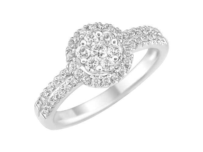 Bague en or blanc 18 carats et diamants BA-OB-695