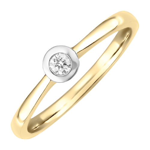 Bague en or jaune 18 carats et diamant BA-OB-723