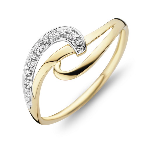 Bague en or blanc et jaune 18 carats et diamants BA-OB-851