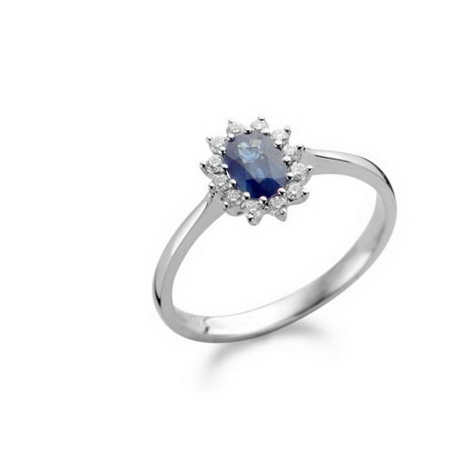 Bague en or blanc 18 carats et saphir BA-OB-977