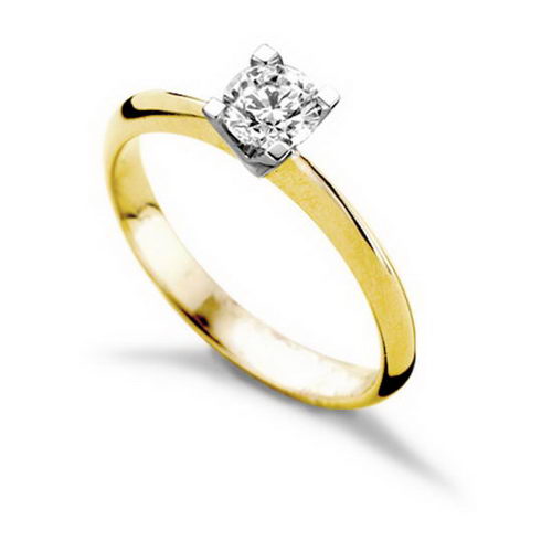 Bague en or jaune 18 carats et diamant BA-OJ-971