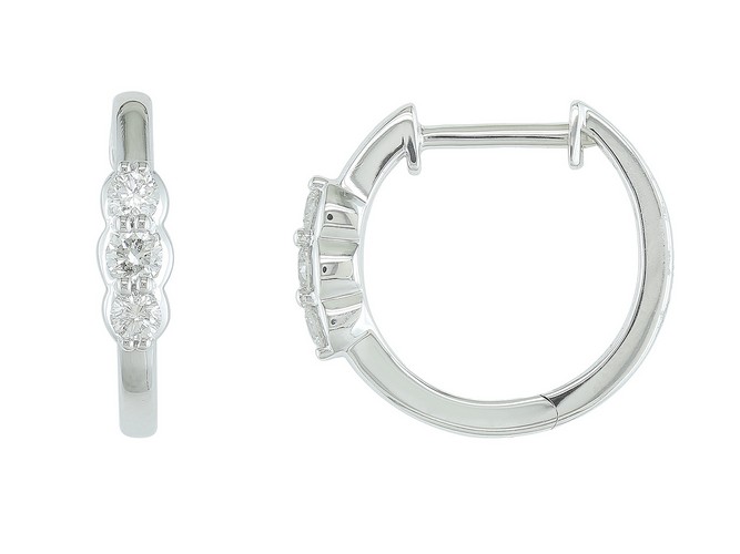 Boucles d'oreilles en or blanc 18 carats et diamants BO-OB-005
