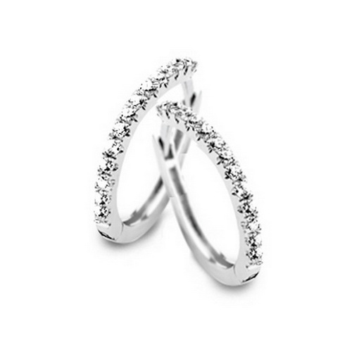 Boucle d'oreilles en or blanc 18 carats et diamants BO-OB-722