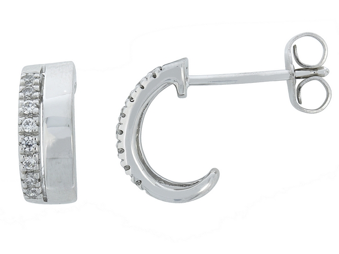 Boucles d'oreilles en or blanc 18 carats et diamants BO-OB-897