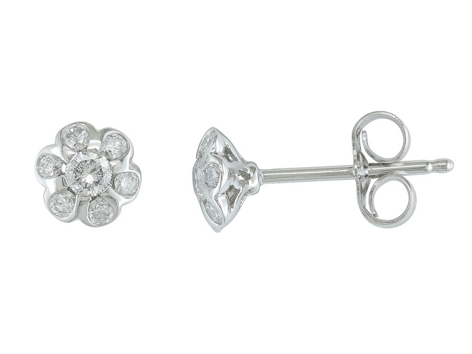 Boucles d'oreilles en or blanc 18 carats et diamants BO-OB-948