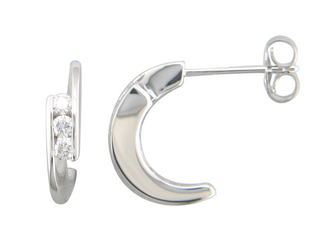 [BO-OB-958] Boucles d'oreilles en or blanc 18 carats et diamants BO-OB-958