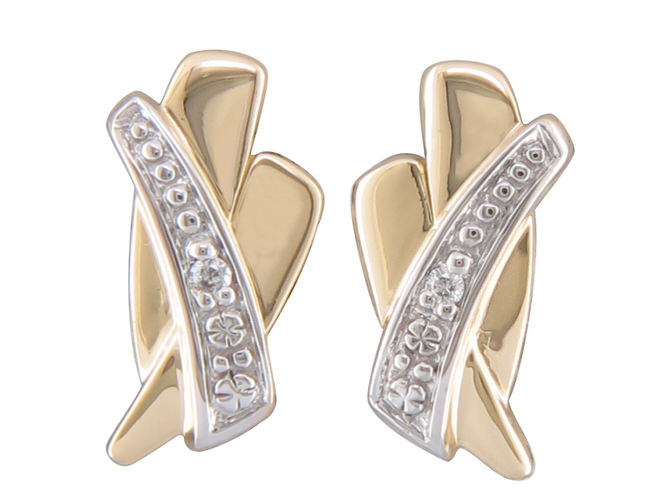 Boucles d'oreilles en or jaune 18 carats et diamants BO-OJ-555