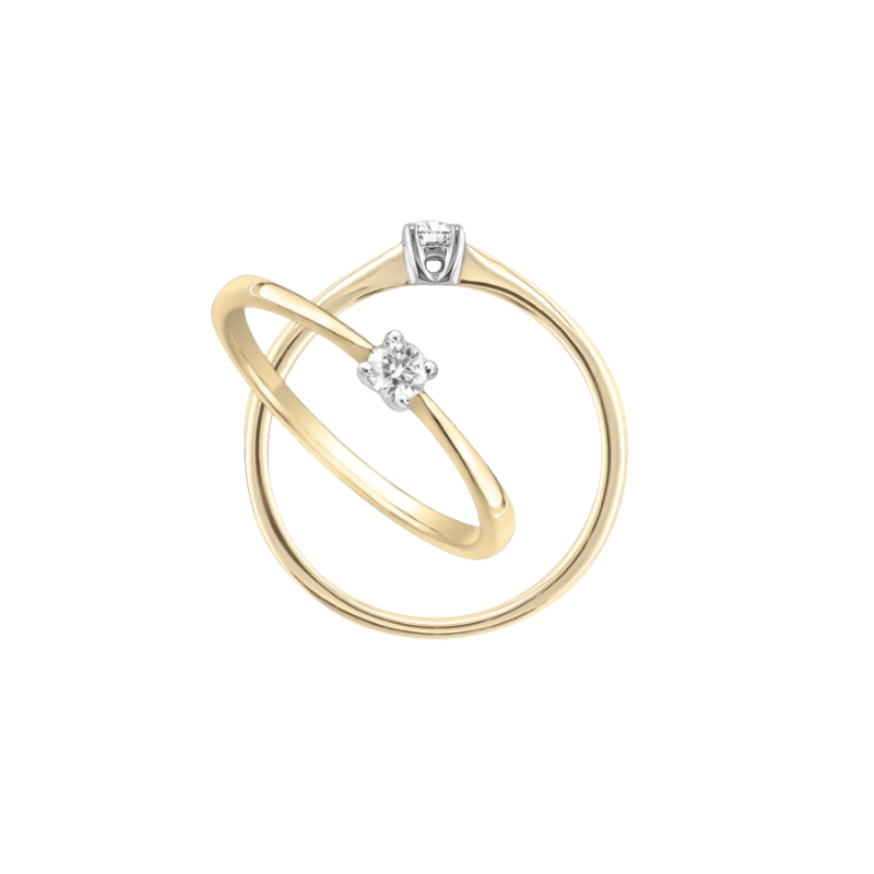 [JA1734] Bague Sélection Cosyns Or Jaune et blanc 18 carats et diamants JA1734