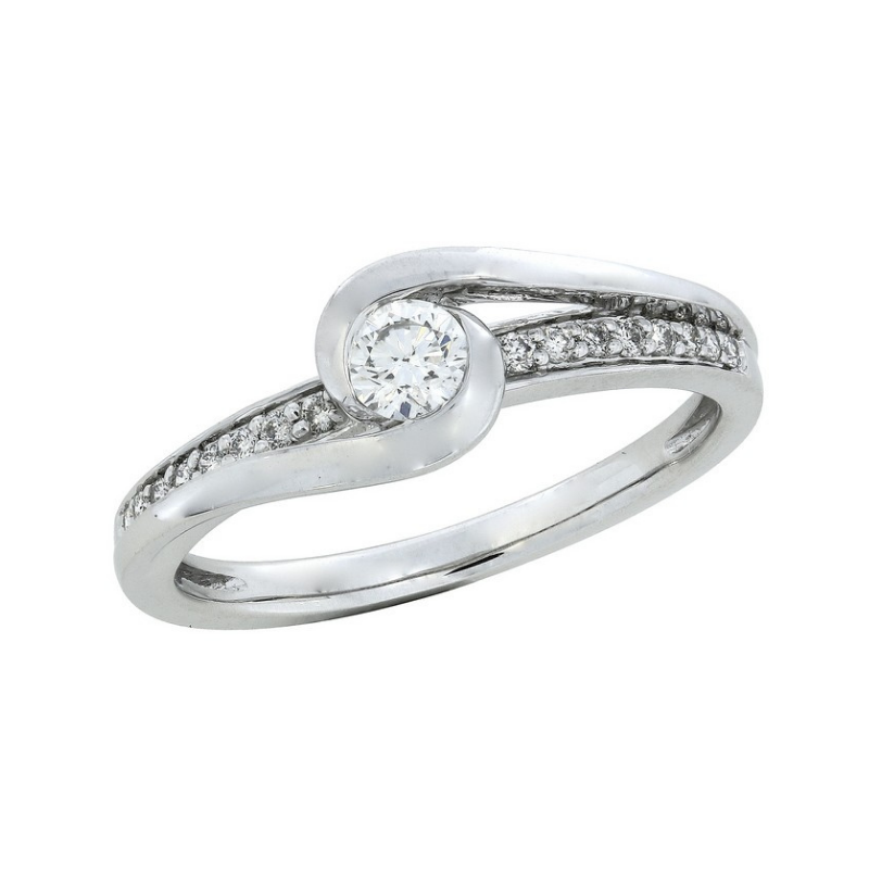 Bague Sélection Cosyns JA5353 Or Blanc 18 carats et diamant