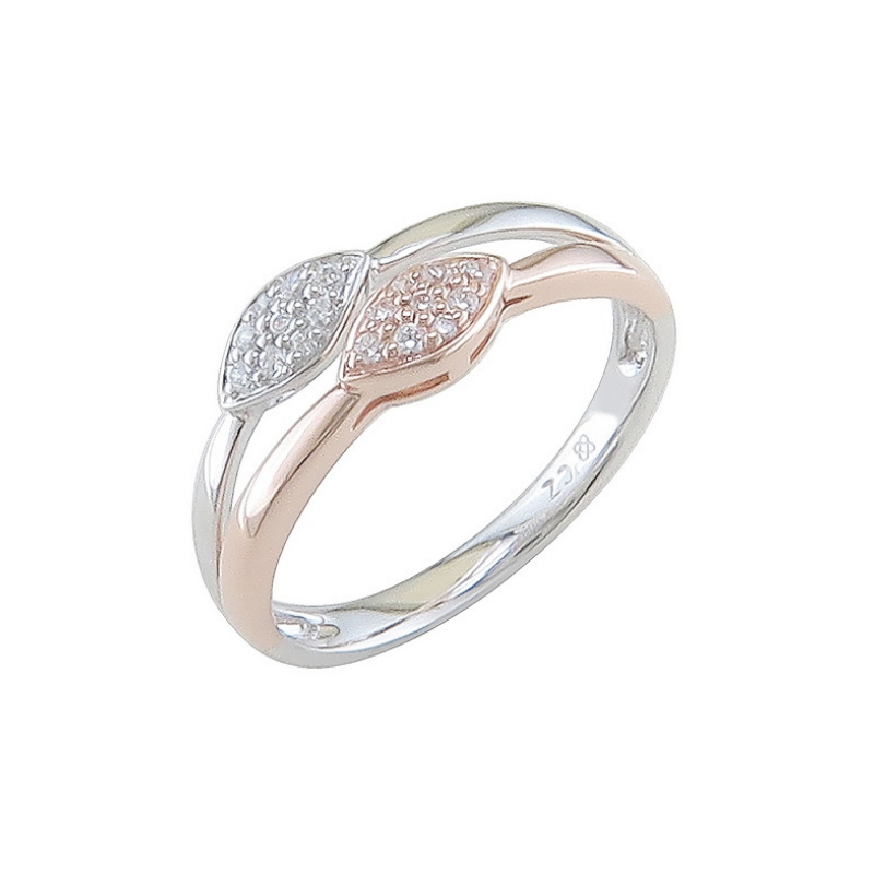 Bague Sélection Cosyns JA4576 Or Blanc et Rose 18 carats et diamant