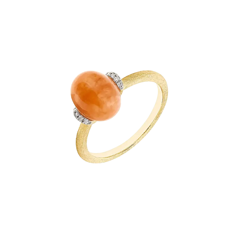[AS5-603] Bague Nanis Or Petra - Diamants - Aventurine Orange AS5-603