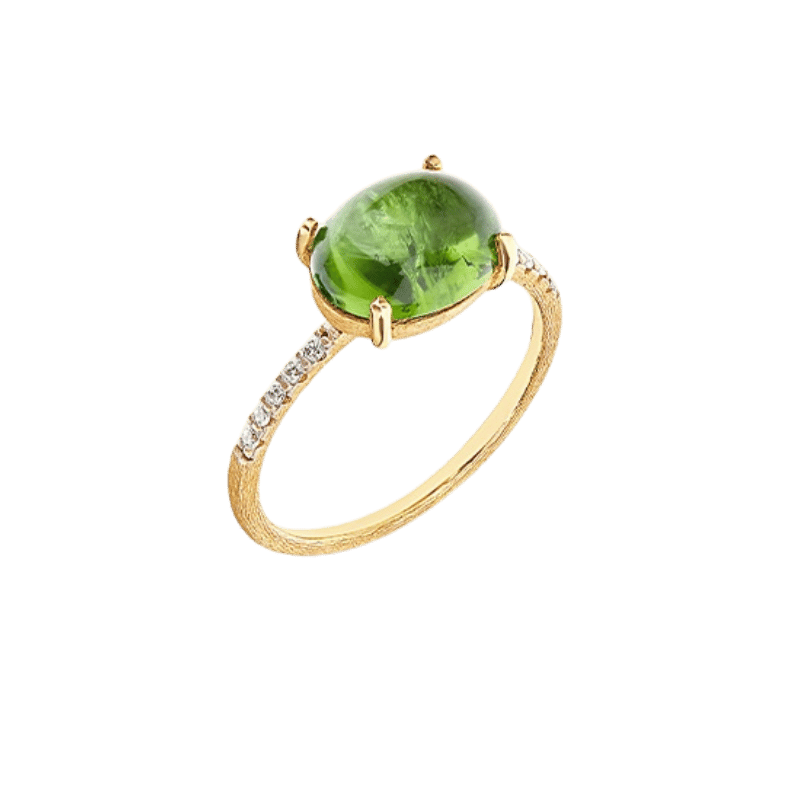 [AS7-598] Bague Nanis Or Jaune 18 Carats - Diamants - Tourmaline AS7-598
