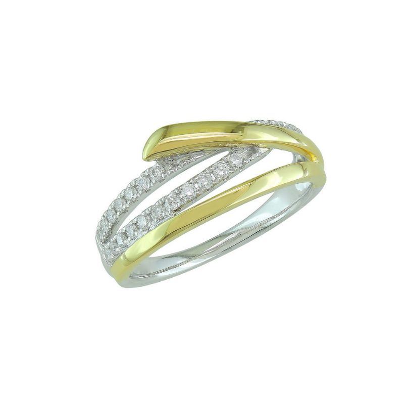 Bague Sélection Cosyns JA6017 Or Jaune et blanc 18 carats et diamants