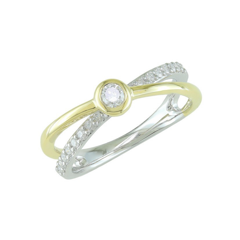 Bague Sélection Cosyns JA6113 Or Jaune et blanc 18 carats et diamants