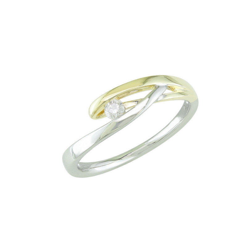 Bague Sélection Cosyns JA5814 Or Jaune et blanc 18 carats et diamants