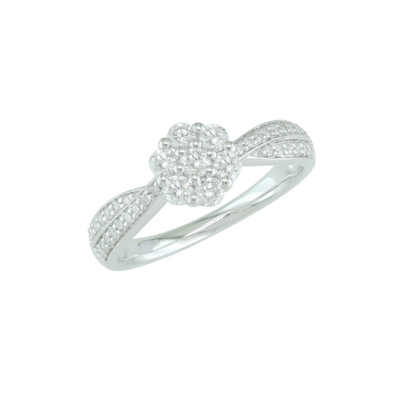 Bague Sélection Cosyns JA6079 Or Blanc 18 carats et diamant