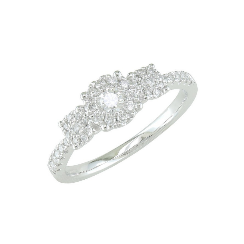 Bague Sélection Cosyns JA6183 Or Blanc 18 carats et diamant