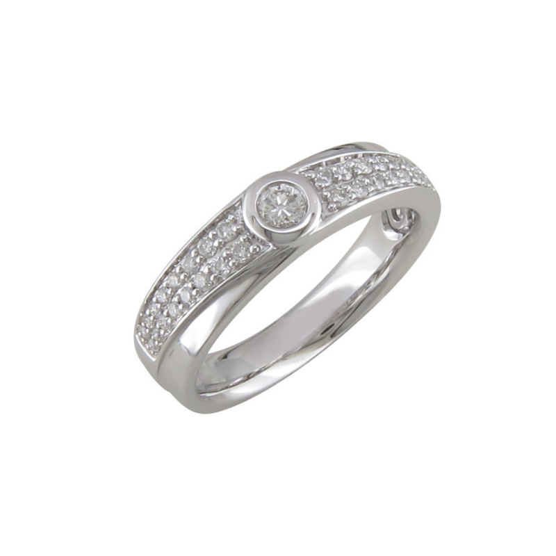 Bague Sélection Cosyns JA3711 Or Blanc 18 carats et diamant