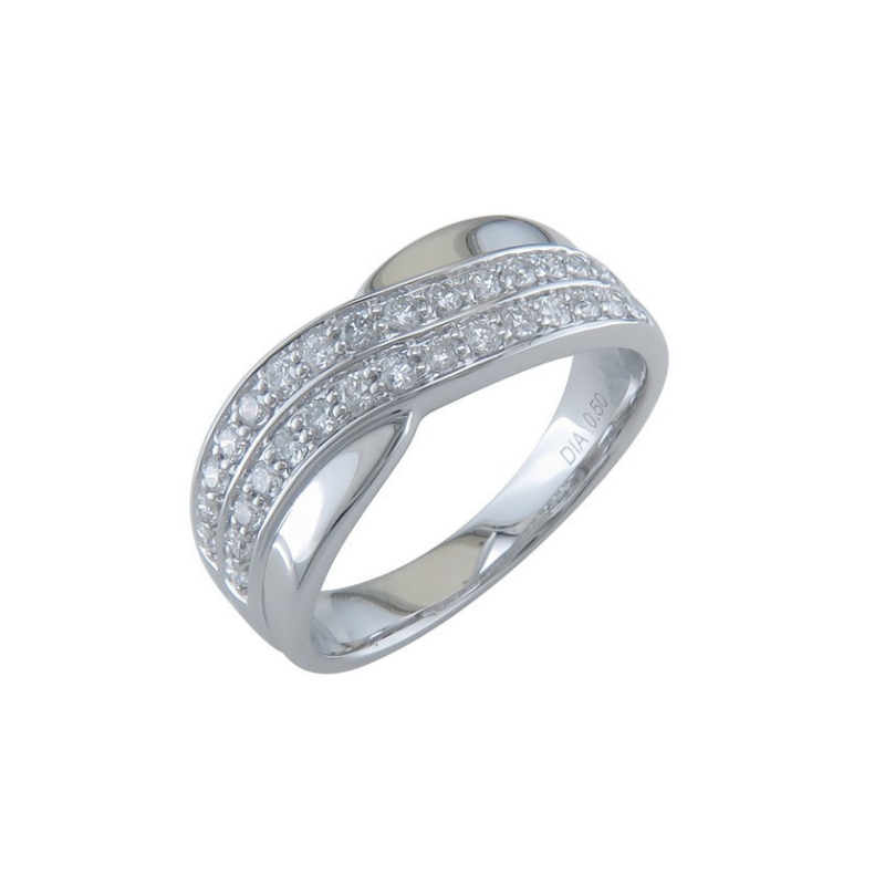 Bague Sélection Cosyns JA4841 Or Blanc 18 carats et diamant