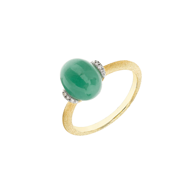 [AS4-603] Bague Nanis Or Petra - Diamants - Aventurine Verte AS4-603