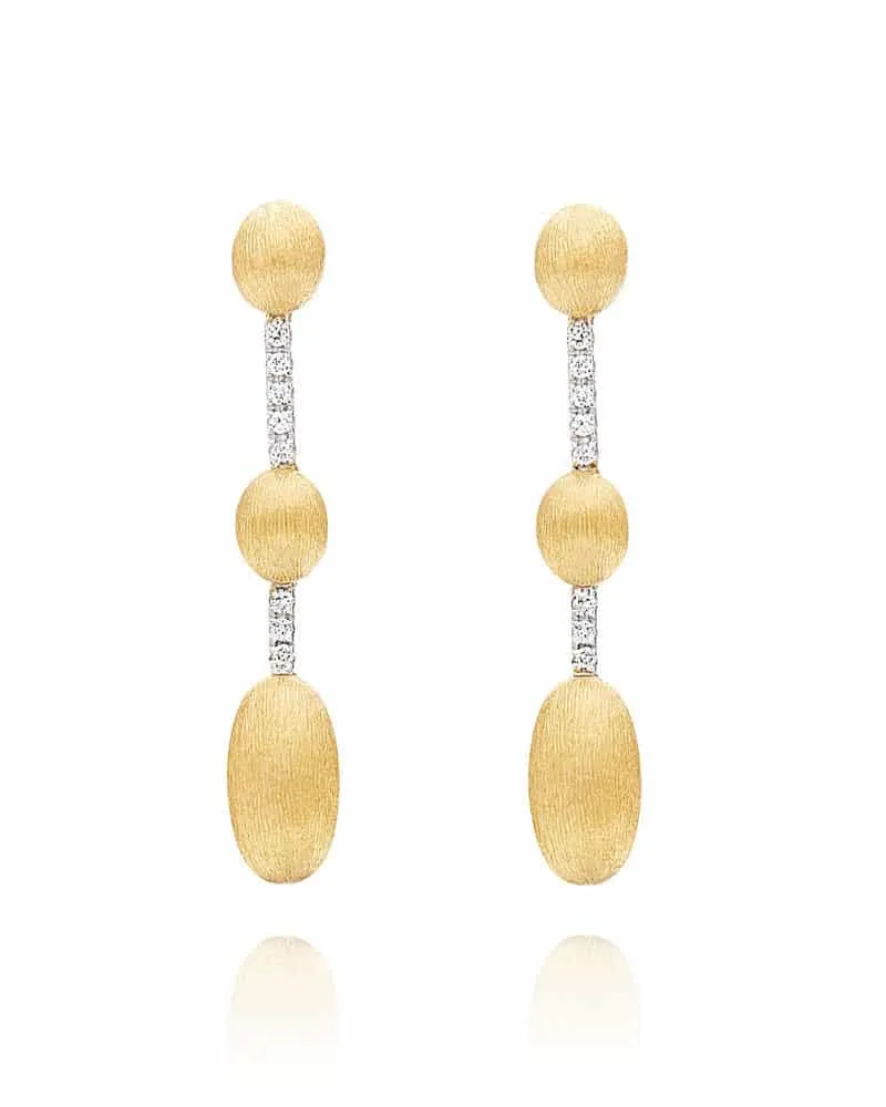 [OS1-589] Boucles d'oreilles Nanis dansant sous la pluie en Or Jaune 18 carats OS1-589