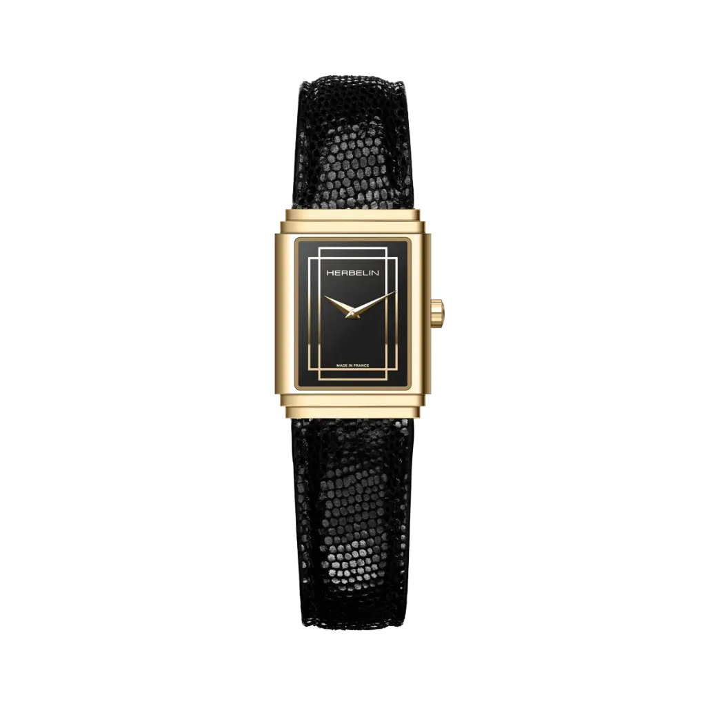 Montre Michel Herbelin Art Déco - 1925's Empire - Pvd Or Jaune 17577P04N