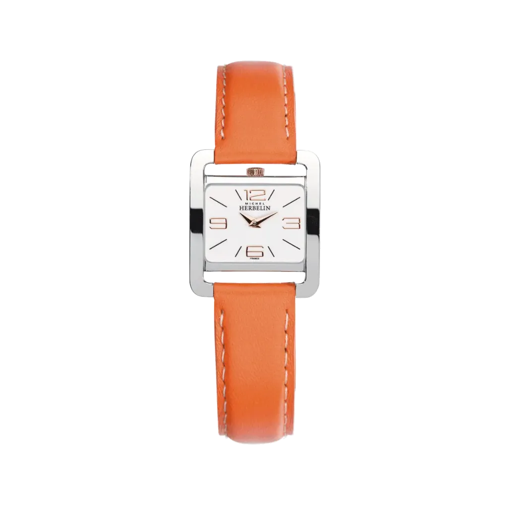 [17137TR11MD] Montre Michel Herbelin Ve Avenue - Quartz - Acier & Orange 17137TR11MD