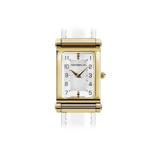 [H17048P28] Montre Michel Herbelin Antarès - Galbé - Classique Doré H17048P28